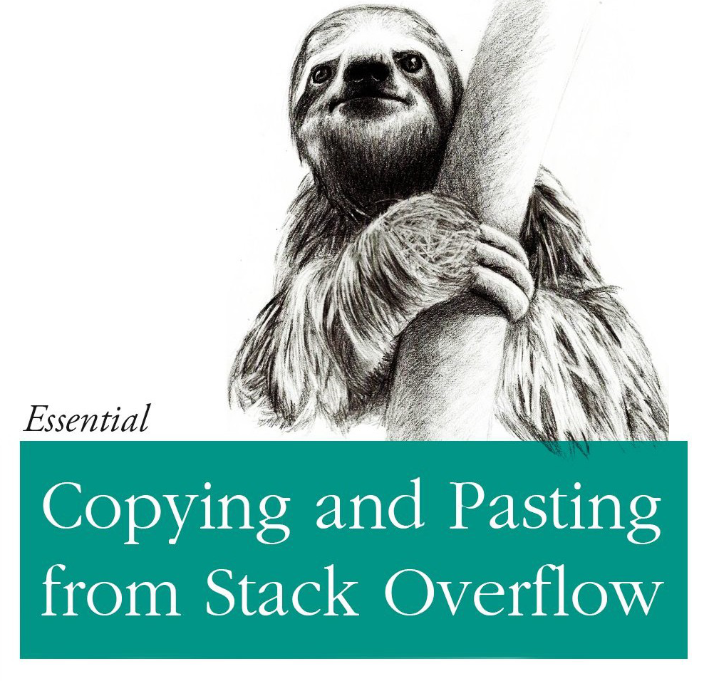 A photo of a fictious book cover mocking programmer's habit of copy-pasting code from stackoverflow
